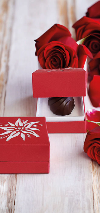 Chocolate in a box with a laser-cut motif
